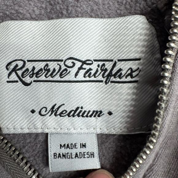 Reserve Fairfax Gray Cropped Zip Up Hoodie Hooded Sweatshirt Utility Size M - Picture 3 of 6